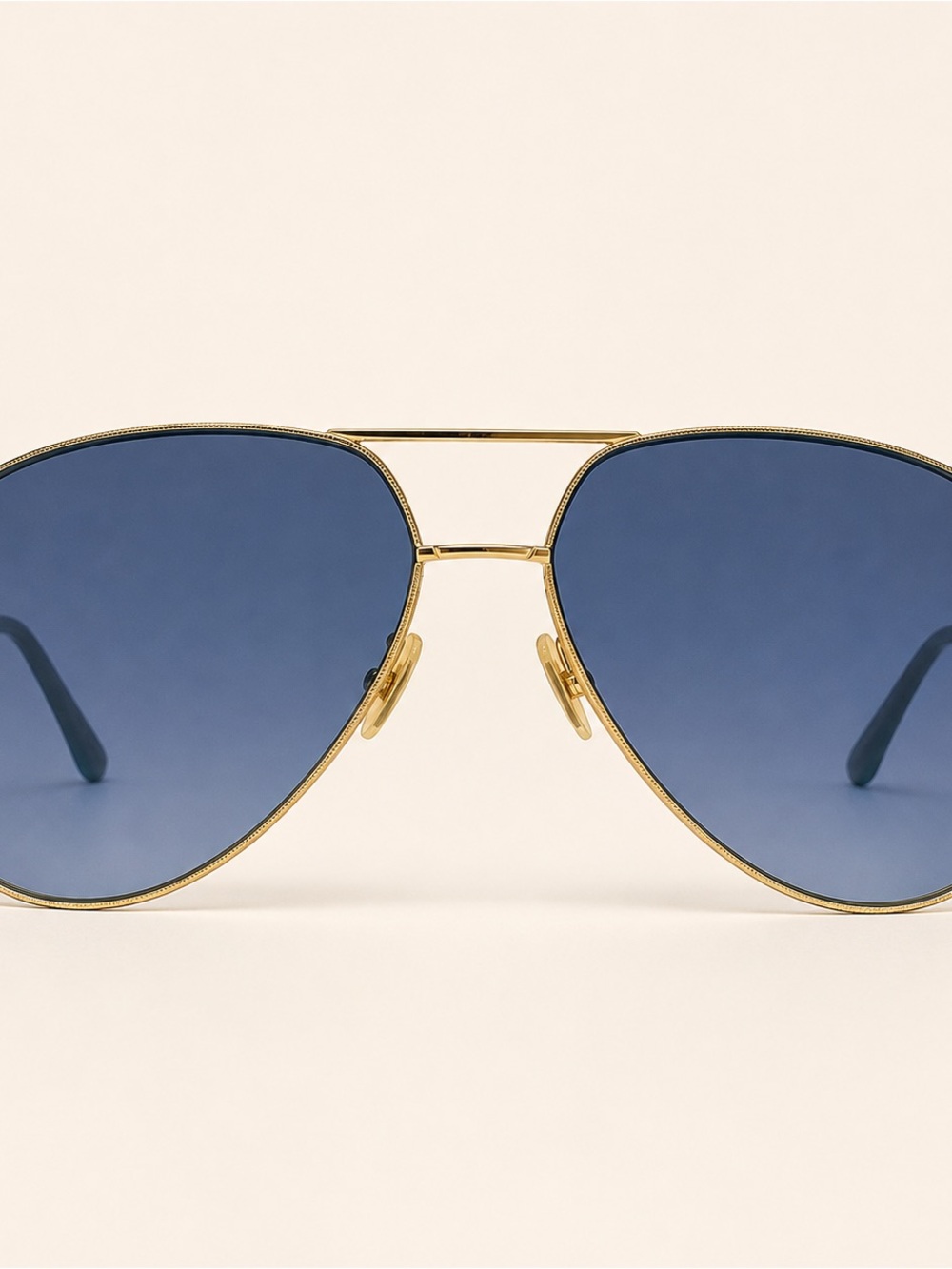 Gucci Gold Frame Blue Lens Men's Sunglasses unisex